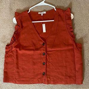 Madewell Cropped Ruffle Tank